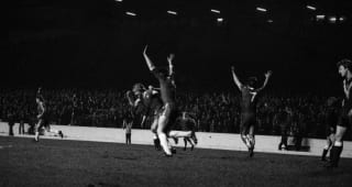 Steve Wicks celebrates scoring. FA Cup Fourth Round - Chelsea v Burnley, Stamford Bridge - 31st January 1978.