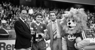 Friday A Pre-match presentation to Michael Fillery before the League Cup Round 2 Second leg between Chelsea and Cardiff at Stamford Bridge on September 3, 1980