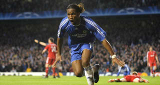 Saturday April 30, 2008. Didier Drogba celebrates scoring his sides first goal of the match