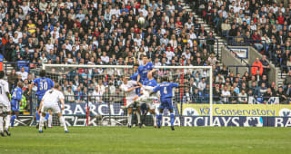 REEBOK STADIUM, BOLTON,  UK - APRIL 30TH 2005. John Terry clears the ball during the Barclays Premier League match between Bolton Wanderers and Chelsea, April 30th, 2005. Chelsea won 2-0 to secure the club's winning of the Barclays Premiership Title. 