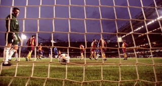 28 Nov 1999:  Bradford City keeper Matt Clarke is beaten as Tore Andre Flo scores for Chelsea in the Premier League match at Stamford Bridge in London. Chelsea won 1-0.  \ 