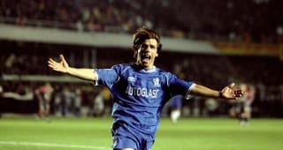 20 Oct 1999:  Gianfranco Zola celebrates scoring Chelsea's third goal in the UEFA Champions League Group H game against Galatasaray at the Ali Sami Yen Stadium in Istanbul, Turkey. Chelsea won 5-0. \ 