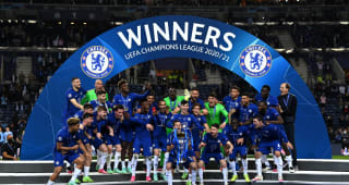 Thursday PORTO, PORTUGAL - MAY 29: Cesar Azpilicueta lifts the UEFA Champions League Trophy during the UEFA Champions League Final between Manchester City and Chelsea FC at Estadio do Dragao on May 29, 2021 in Porto, Portugal.