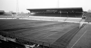 Stamford Bridge pitch under a weather-protection cover...