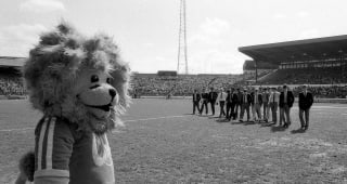 1984:  Chelsea mascot in 1984 at Stamford Bridge. 