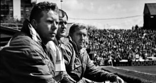 MAY 4:  Chelsea manager Bobby Campbell watches from the touchline during the Barclays League Division One match between Chelsea and Liverpool held on May 4, 1991 at Stamford Bridge. Chelsea won the match 4-2. 