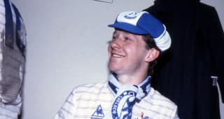 MARCH 23:  Chelsea player Kevin McAllister celebrates victory in the dressing room after the Full Members Cup Final between Manchester City and Chelsea held on March 23, 1986 at Wembley Stadium, England. Chelsea won the match and trophy 5-4. 