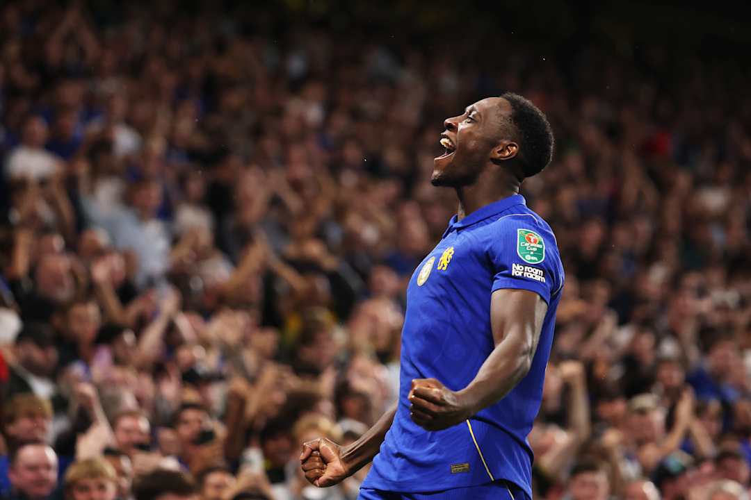 Image credit (Chelsea FC) Danny Welbeck celebrates scoring against Luton Town