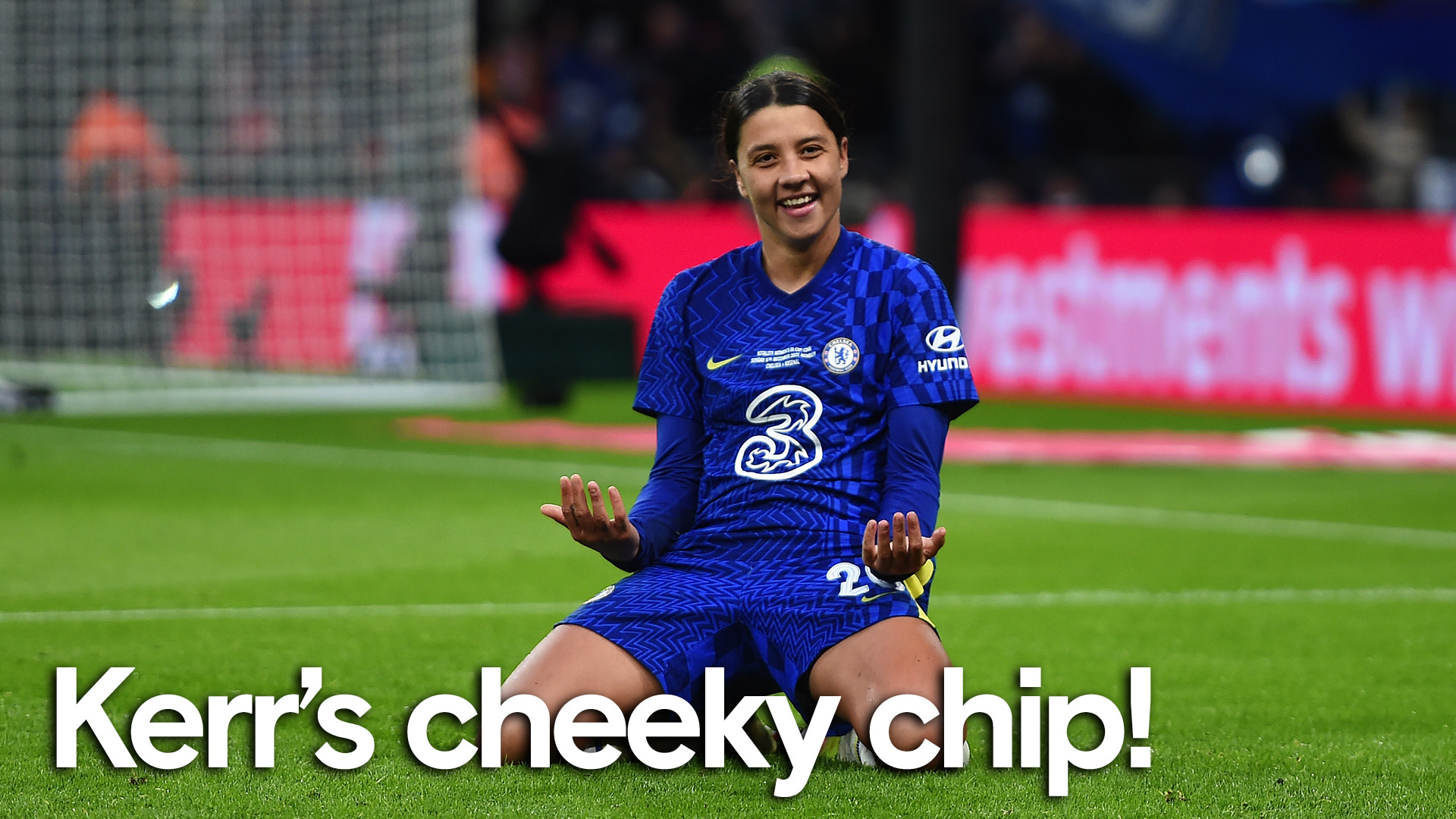 What a GOAL  Sam Kerr with a cheeky chip to seal the Women s FA Cup