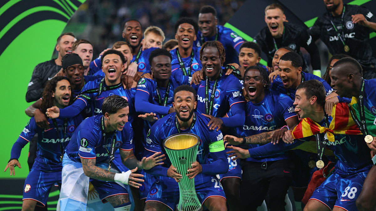 Chelsea lift the Conference League trophy