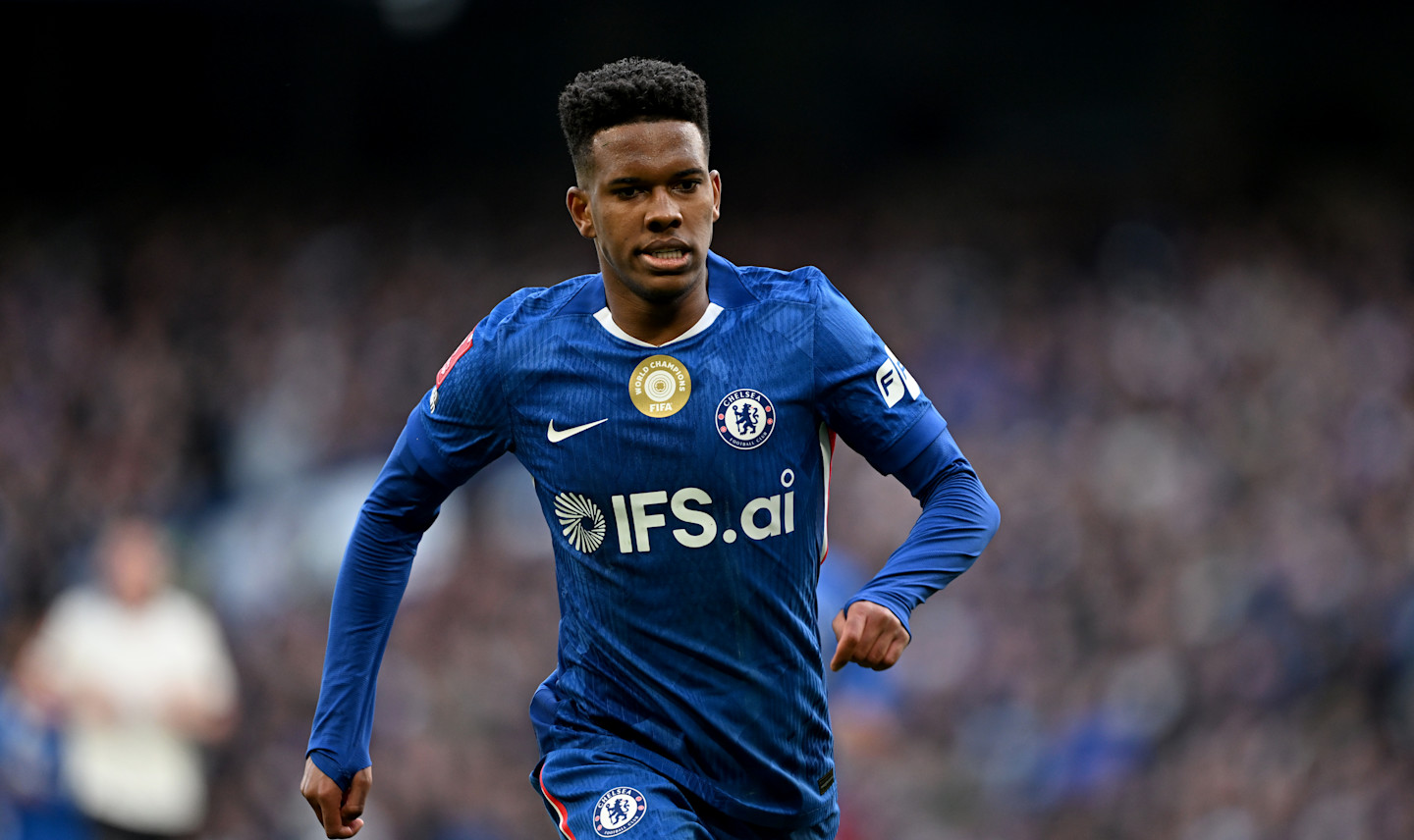 Estevao Willian in the current Chelsea home kit