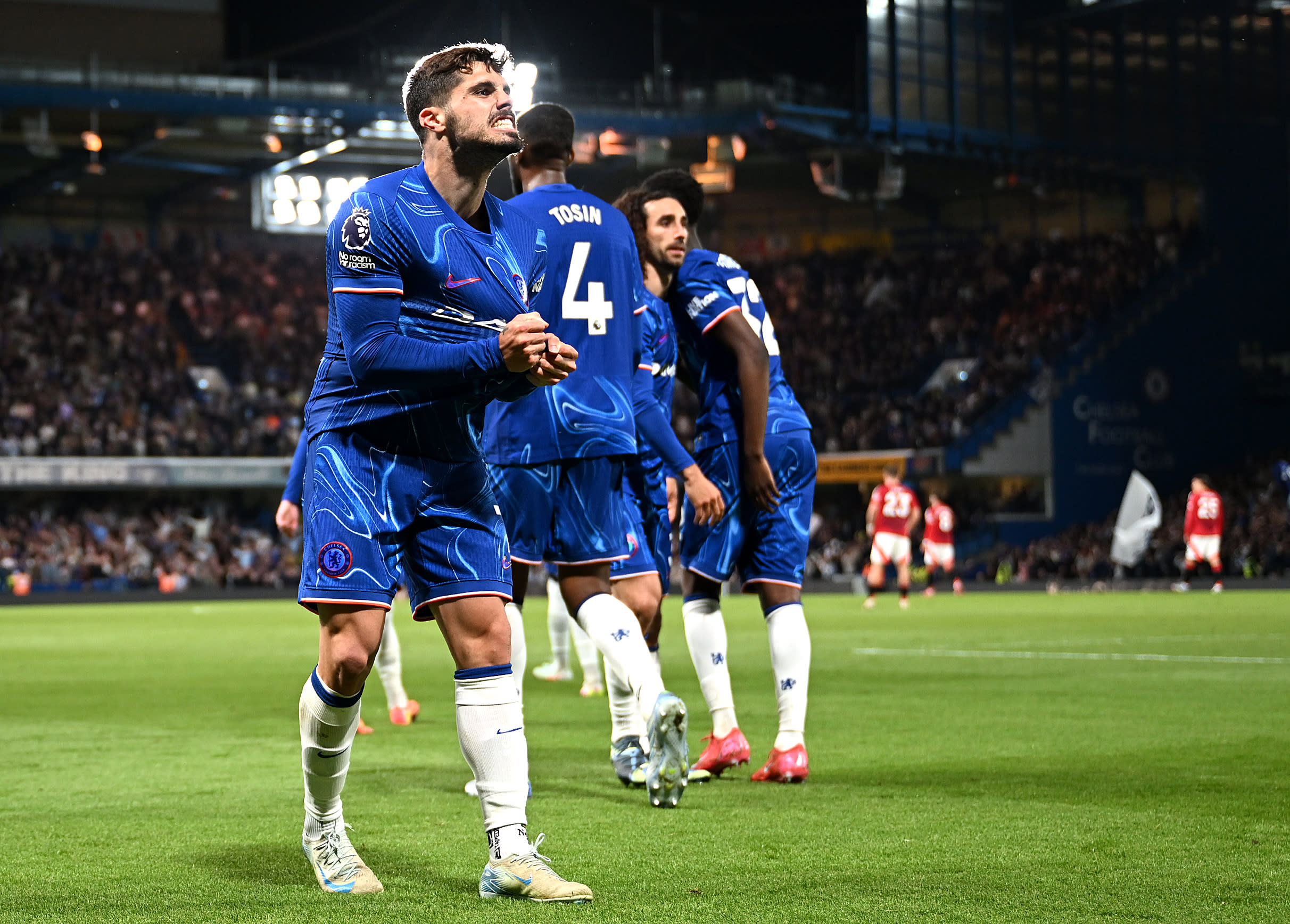 Pedro Neto celebrates Chelsea's May 2025 victory over Manchester United