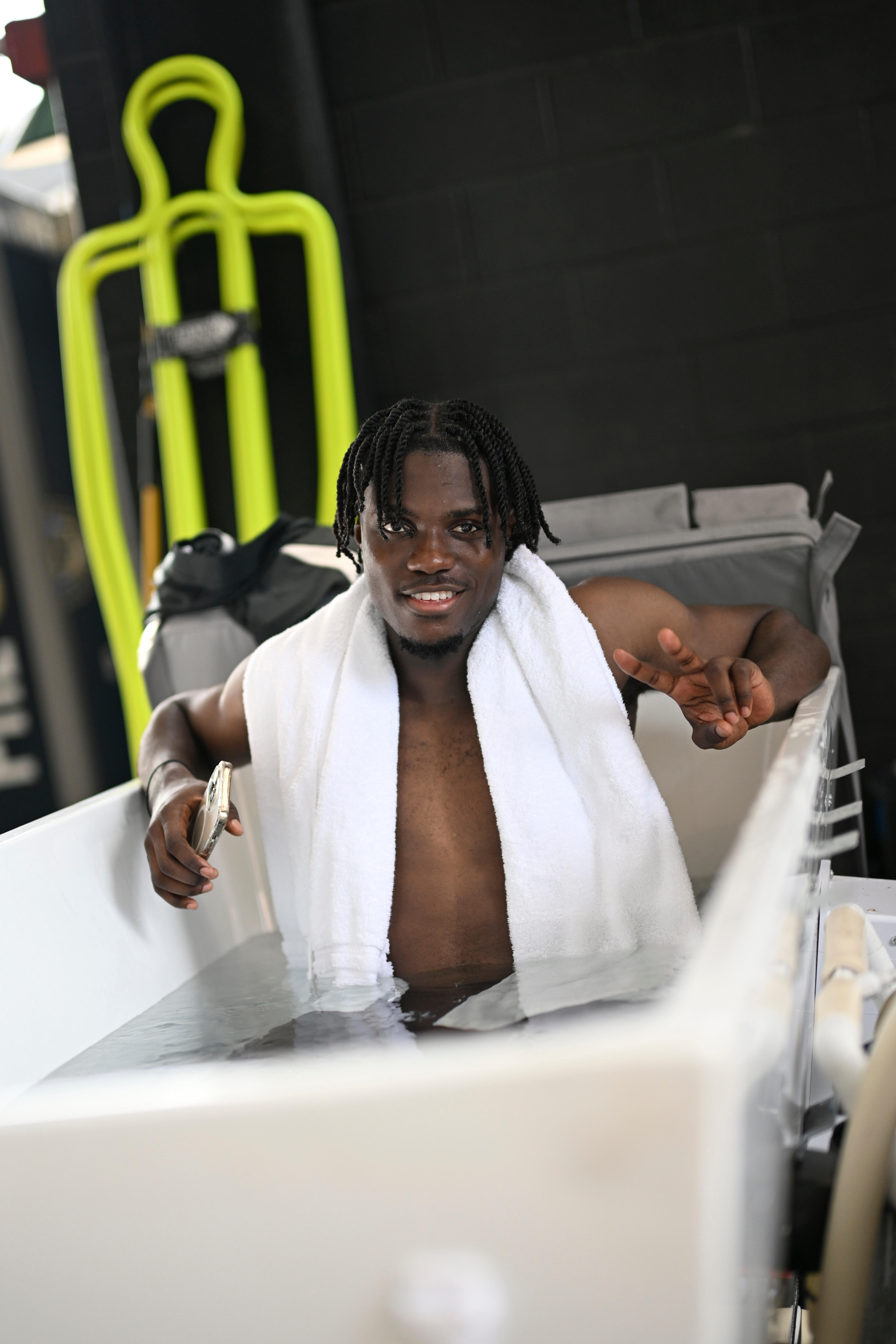 Roméo Lavia recovers in an ice bath during Chelsea's 2025 Club World Cup campaign