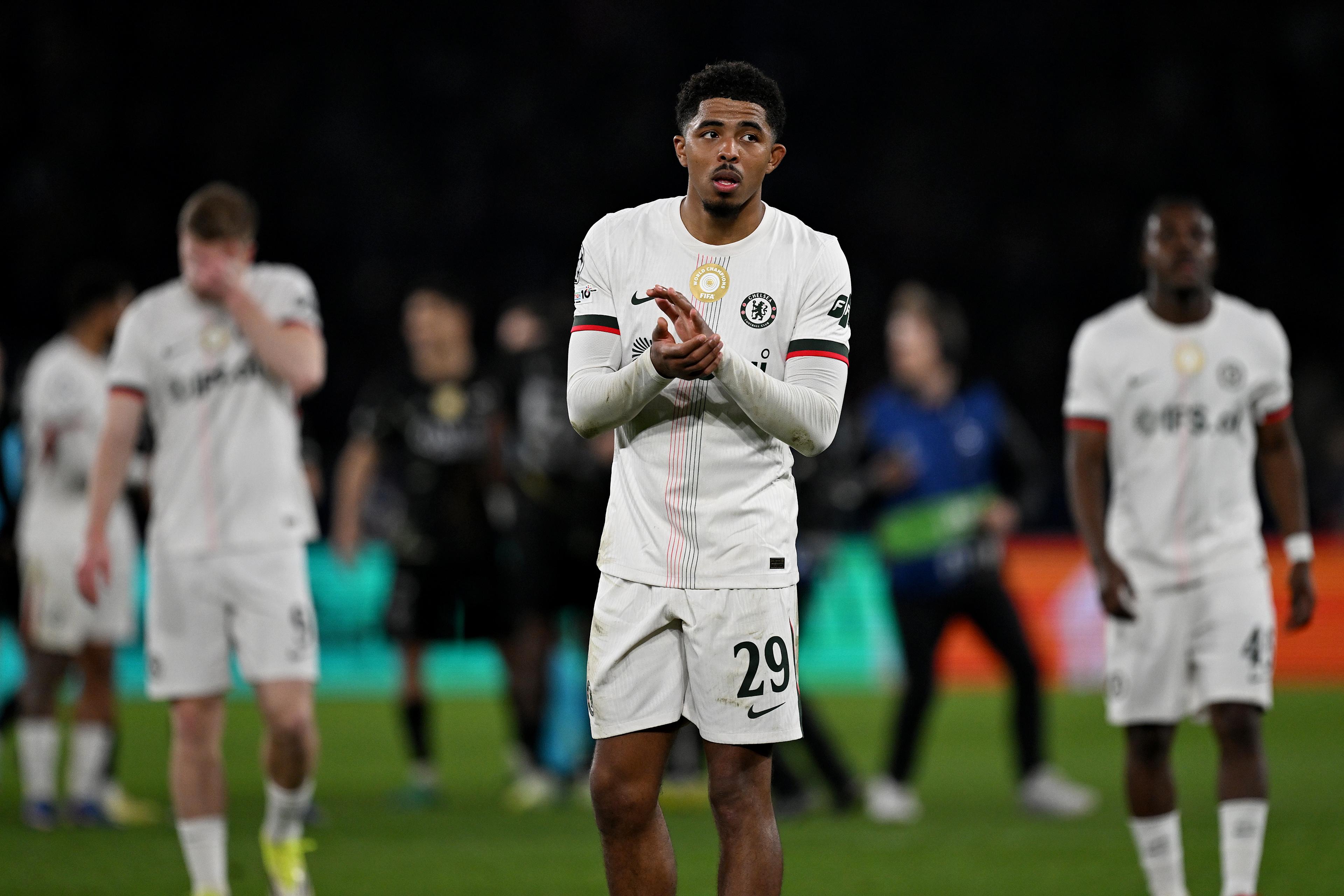 Wesley Fofana plays for Chelsea against Paris Saint-Germain in March 2026