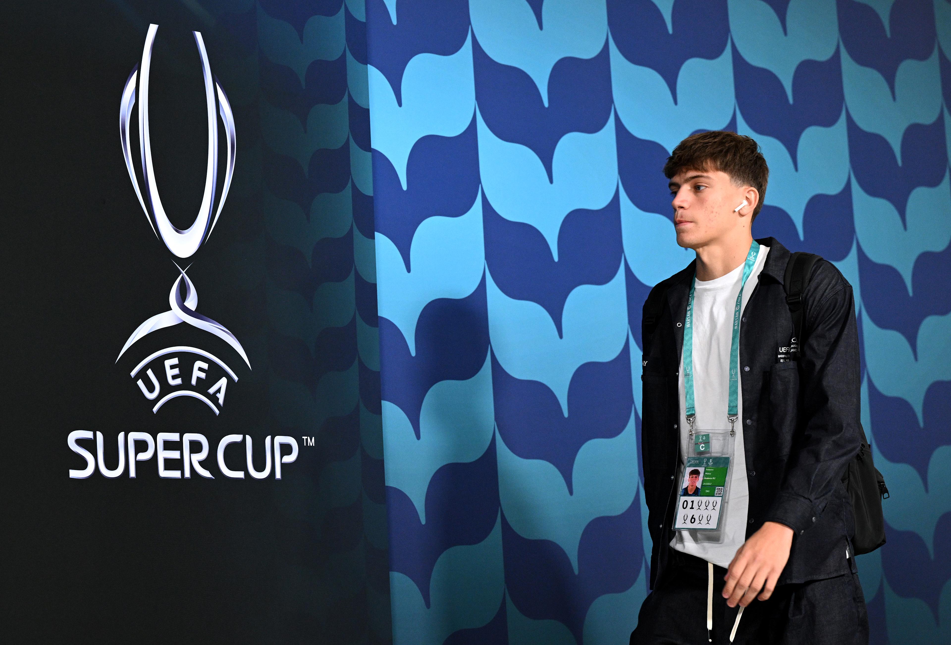 Marco Palestra plays for Atalanta against Real Madrid in the 2024 UEFA Super Cup