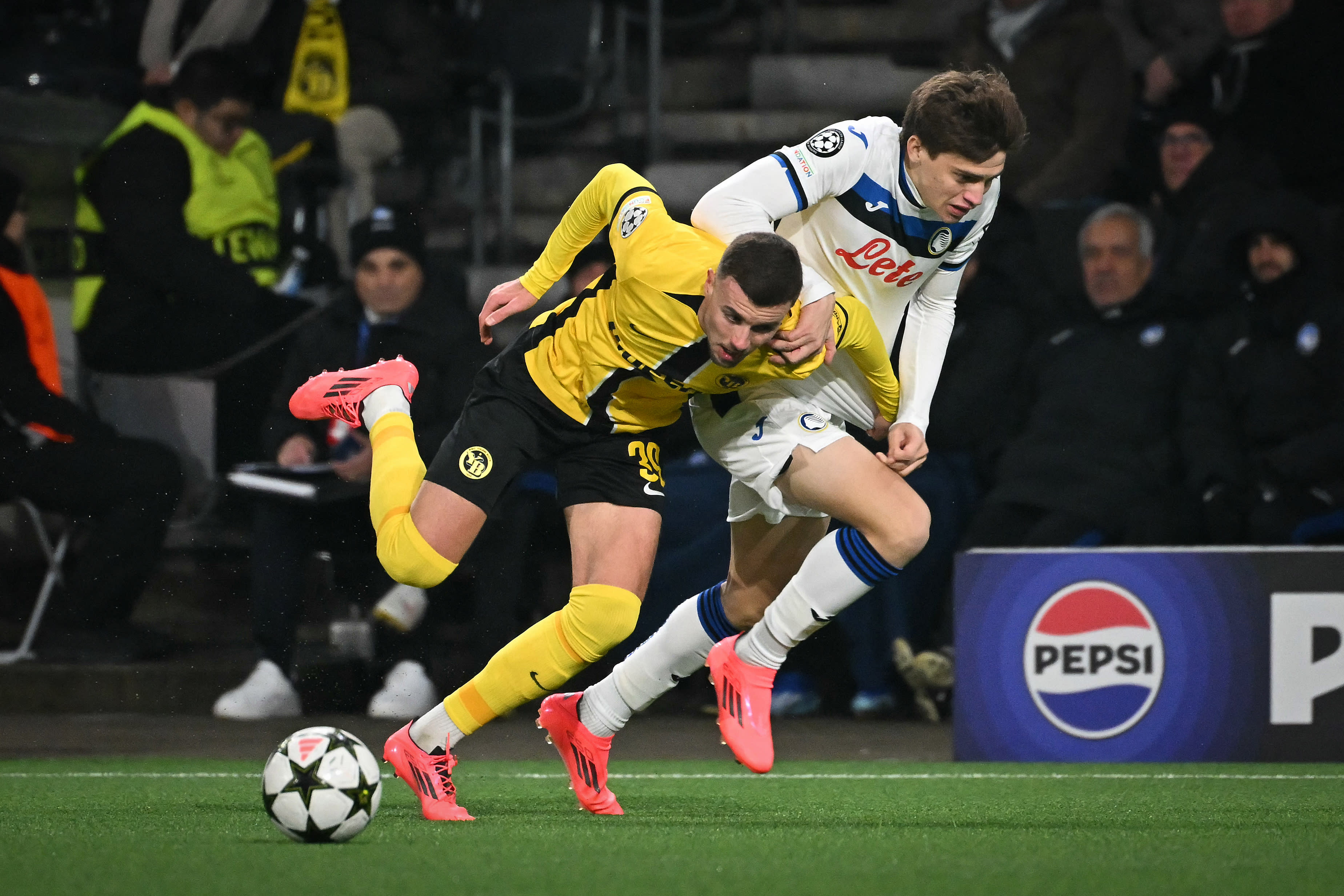 Marco Palestra makes his Champions League debut for Atalanta against Young Boys in November 2024