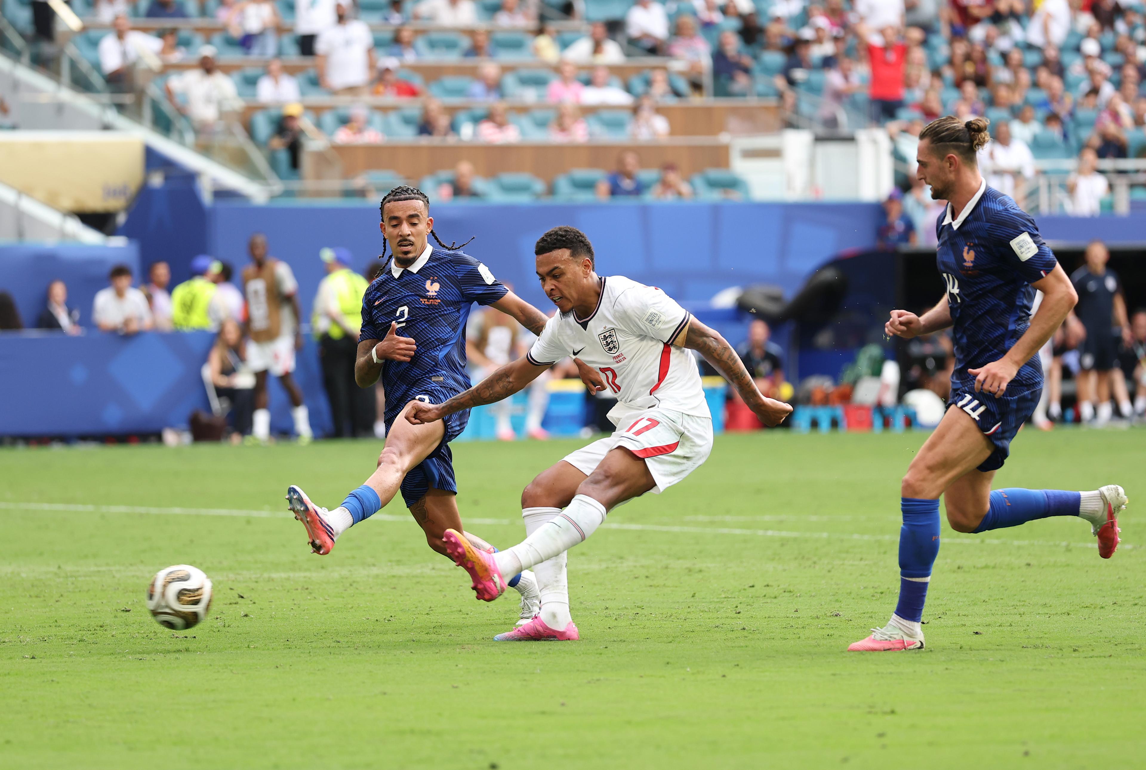 Morgan Rogers wears his bronze medal after England's 2026 World Cup third-place match