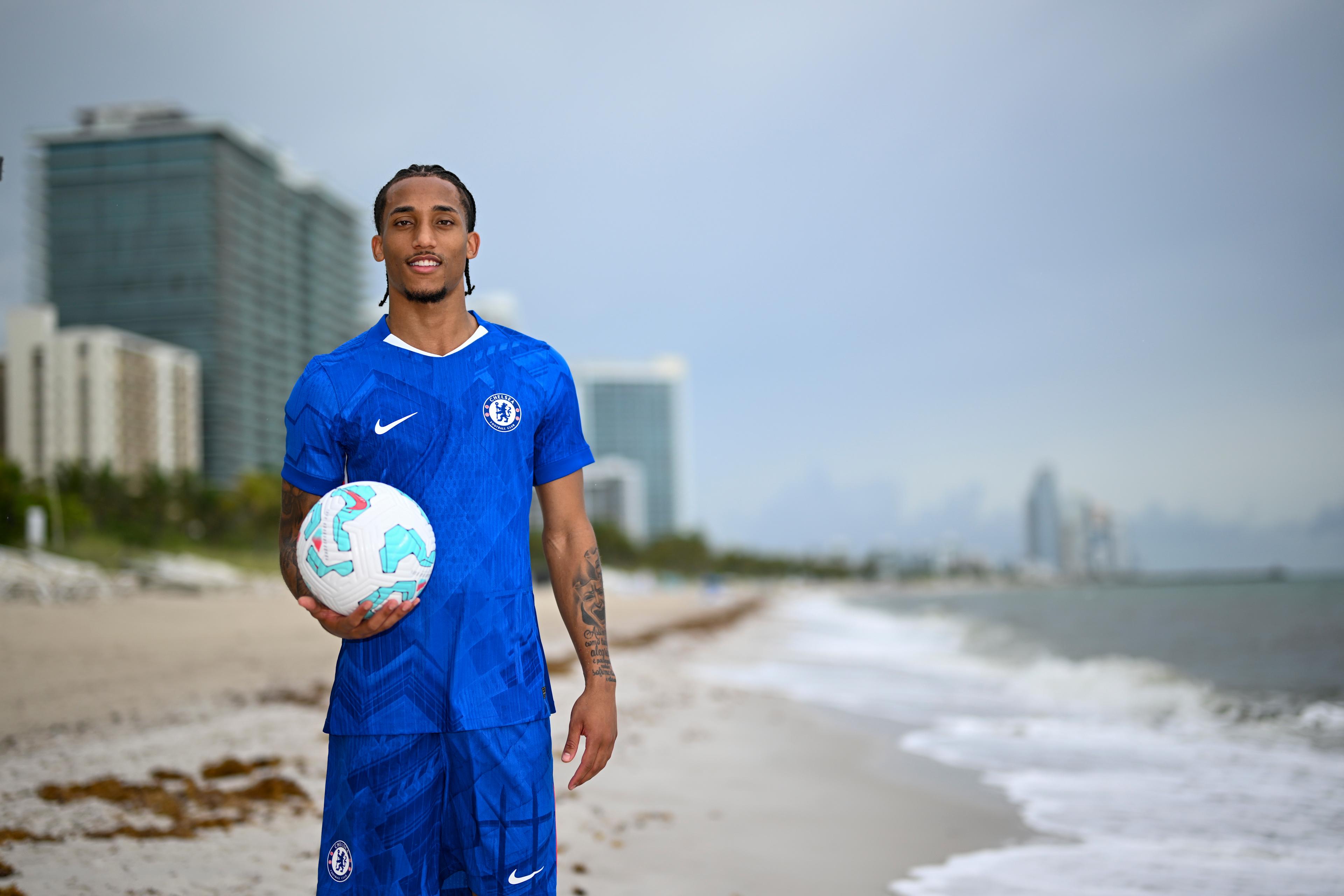 Joao Pedro is unveiled as a Chelsea player on Miami Beach in July 2025