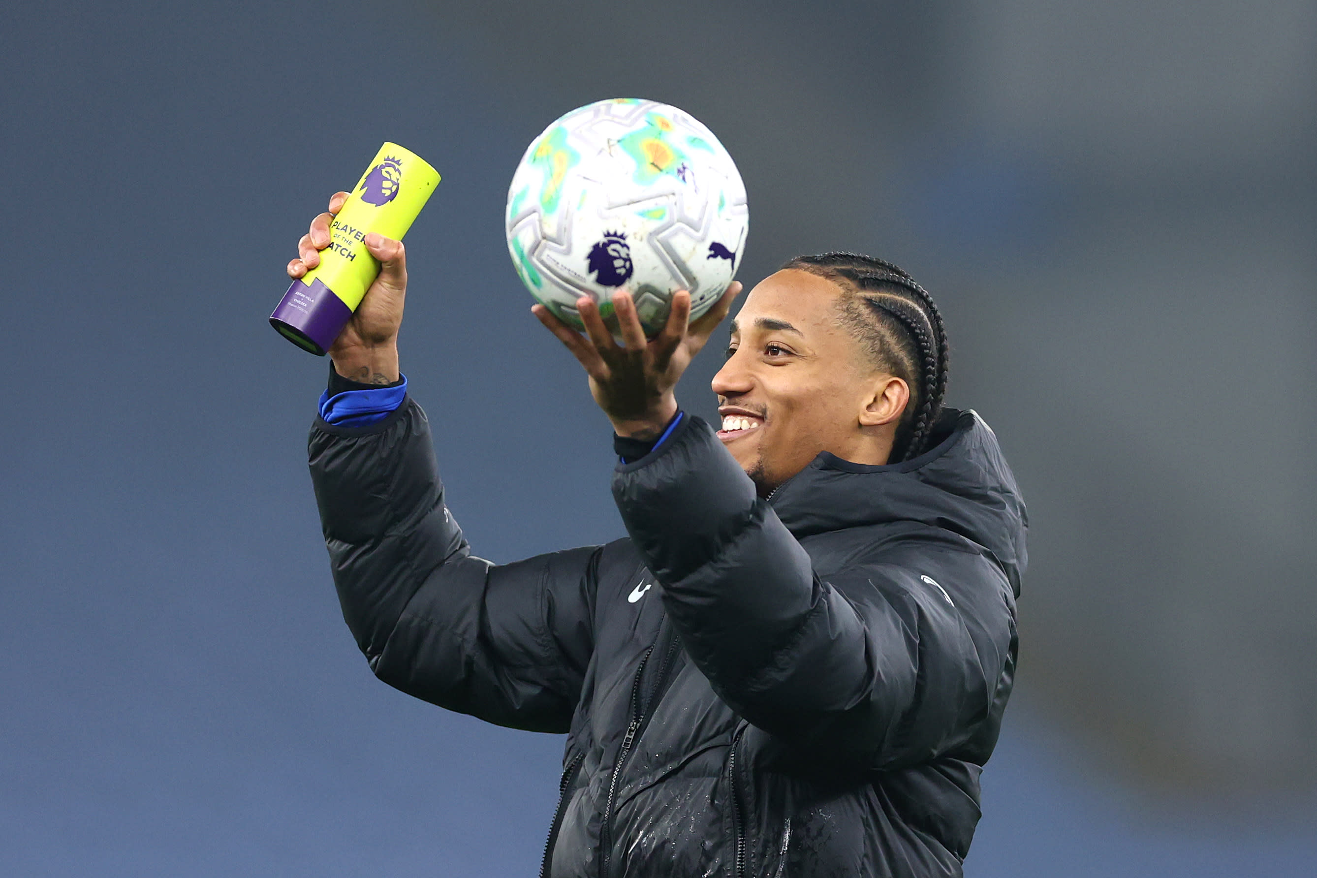Joao Pedro celebrates his first Chelsea hat-trick against Aston Villa in March 2026