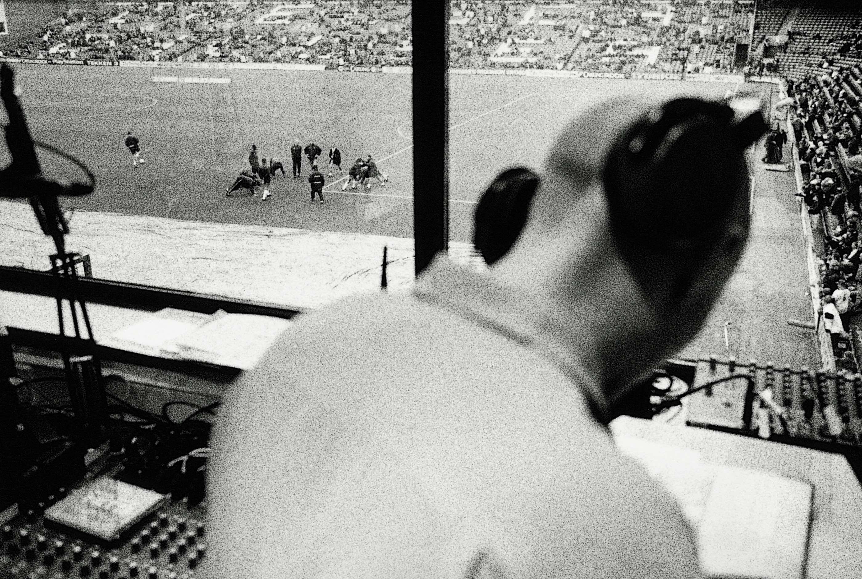 The stadium DJ playing Liquidator at a match in the 1990s