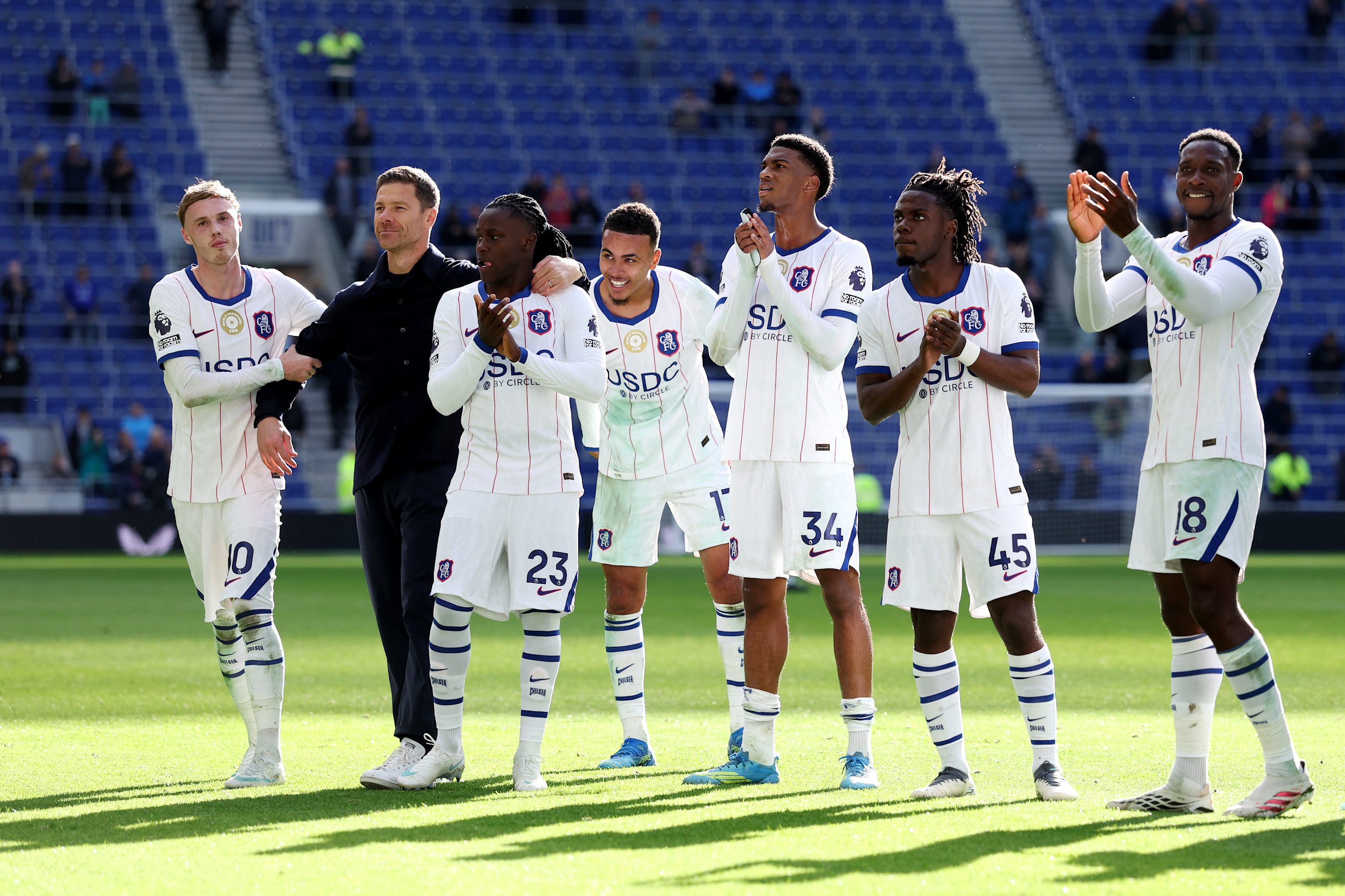 Chelsea applaud fans after Everton