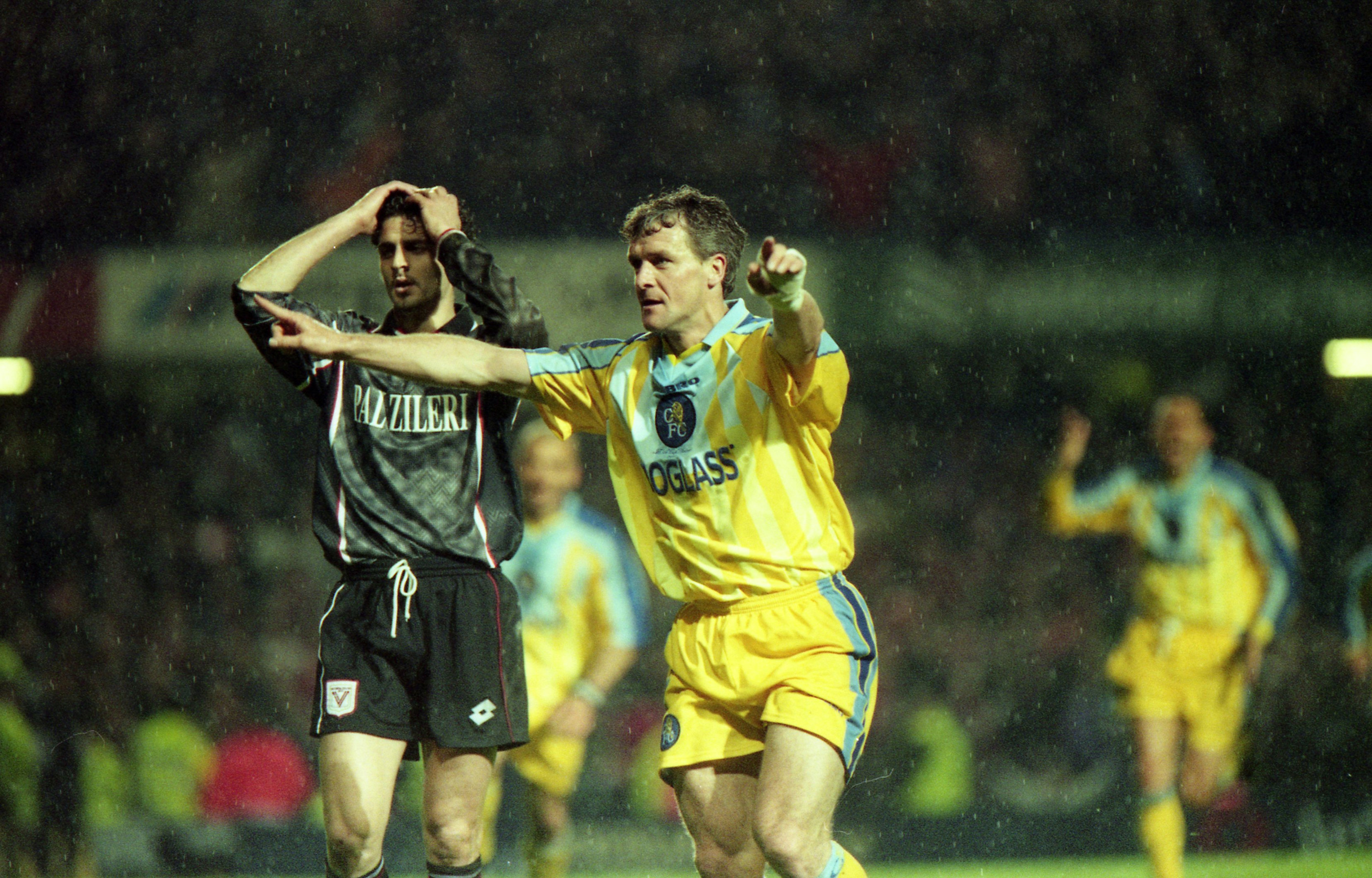 Mark Hughes has just smashed in the winner and taken Chelsea to the final