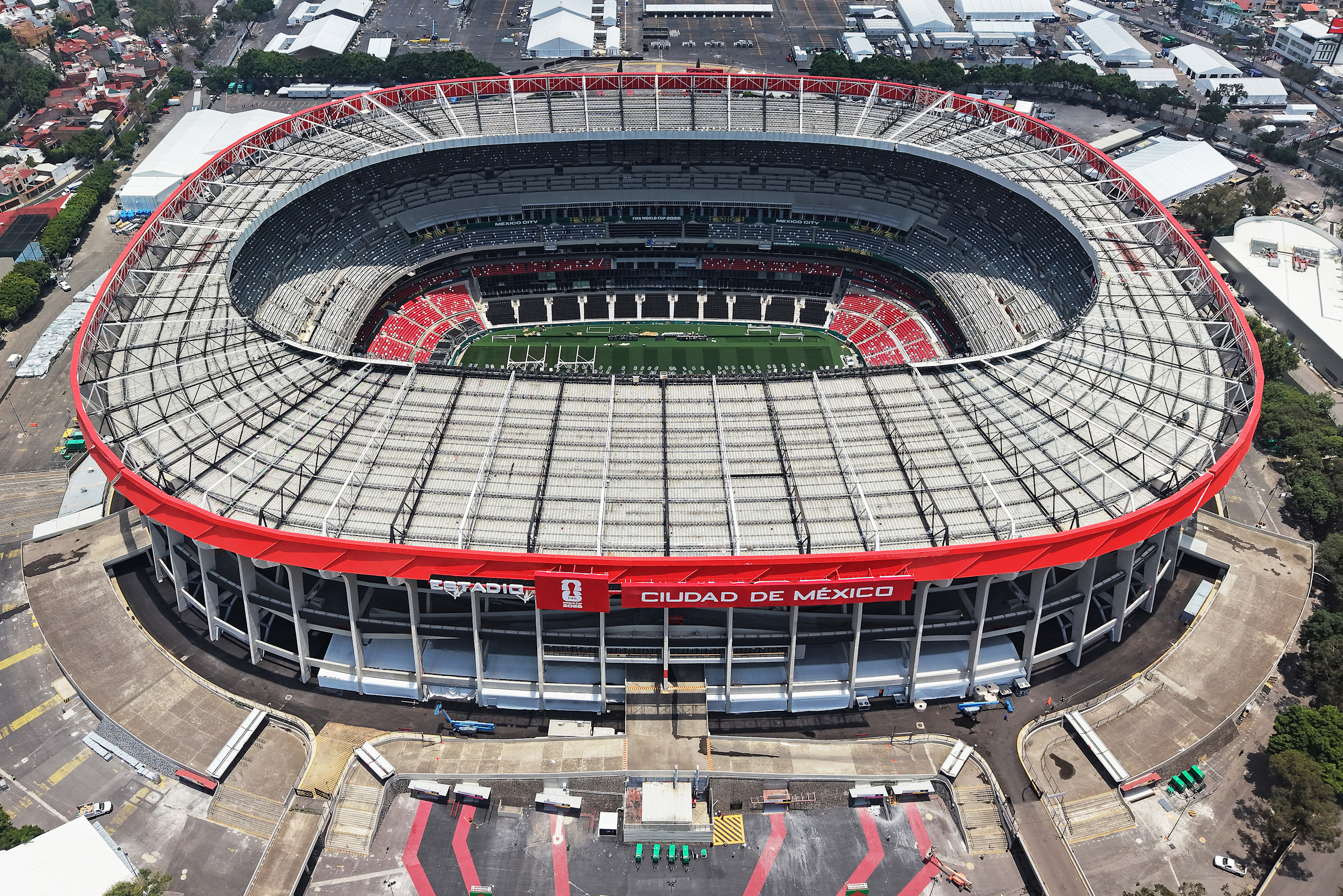 The redeveloped Azteca Stadium in Mexico City is hosting the opening game