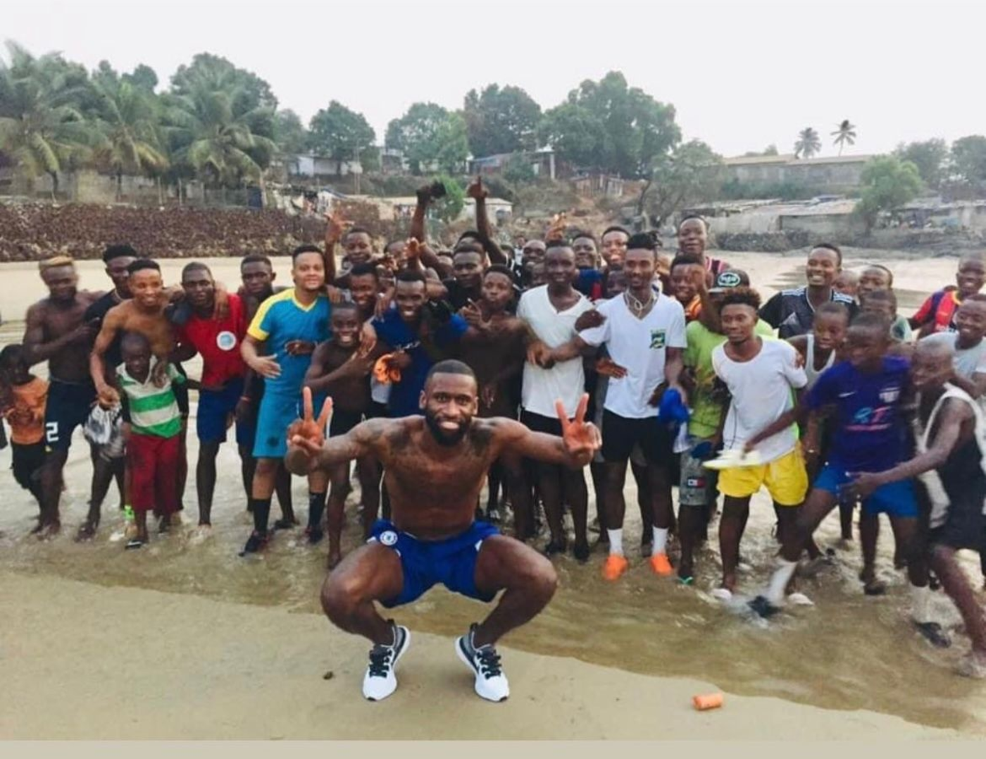 Rudiger was 'overwhelmed' by the reaction of locals to his visit in Sierra Leone