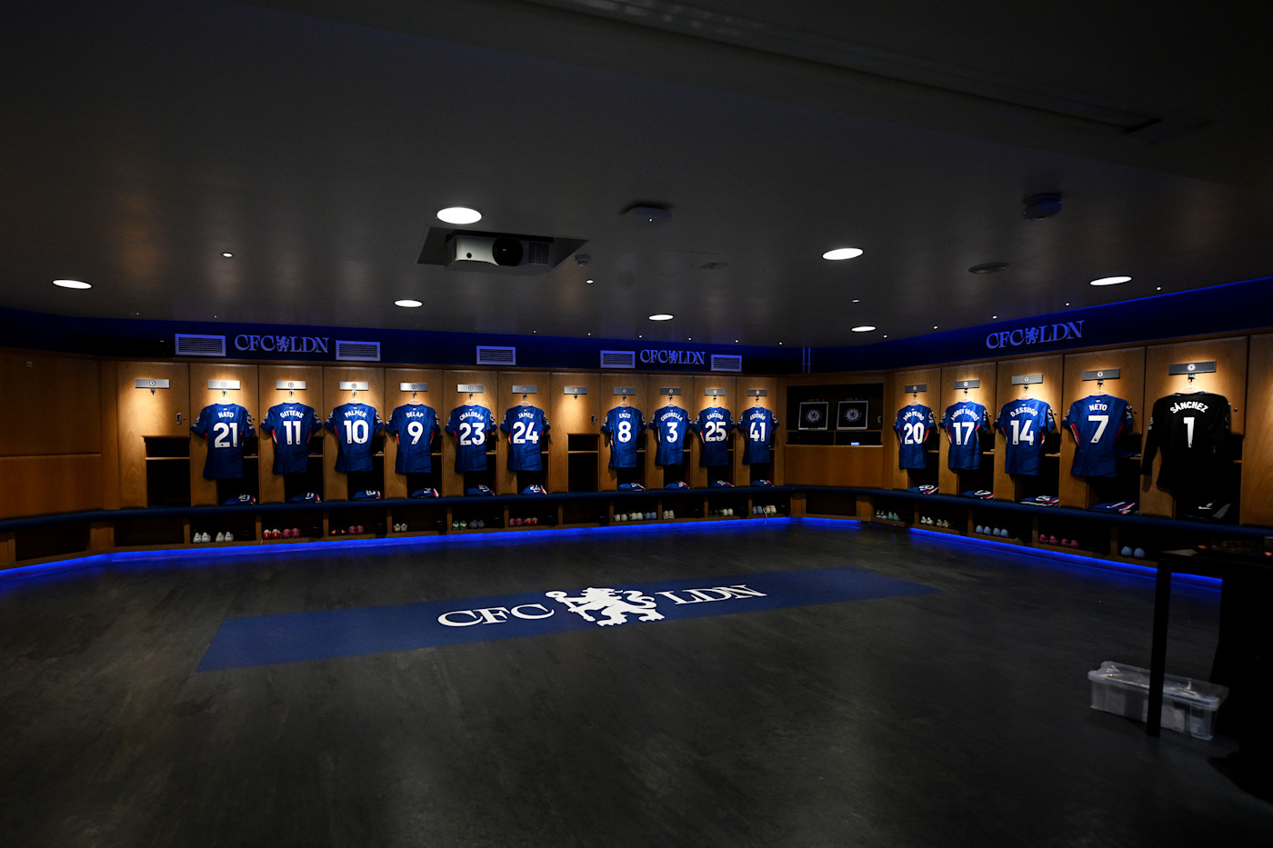 The home dressing room is visited on a stadium tour