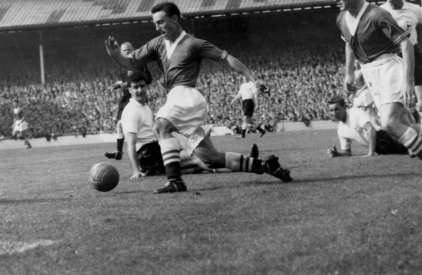 Greaves in full flight on his Chelsea debut