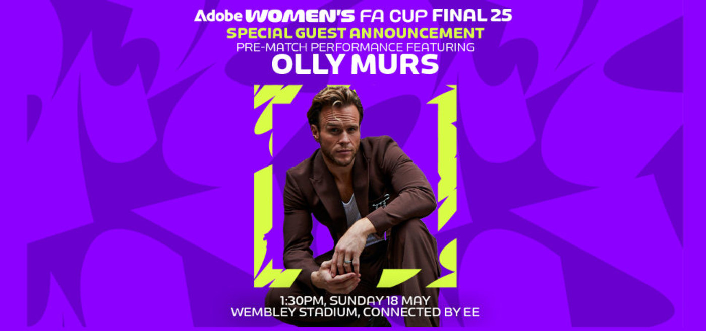 Womens FA Cup final Olly Murs poster