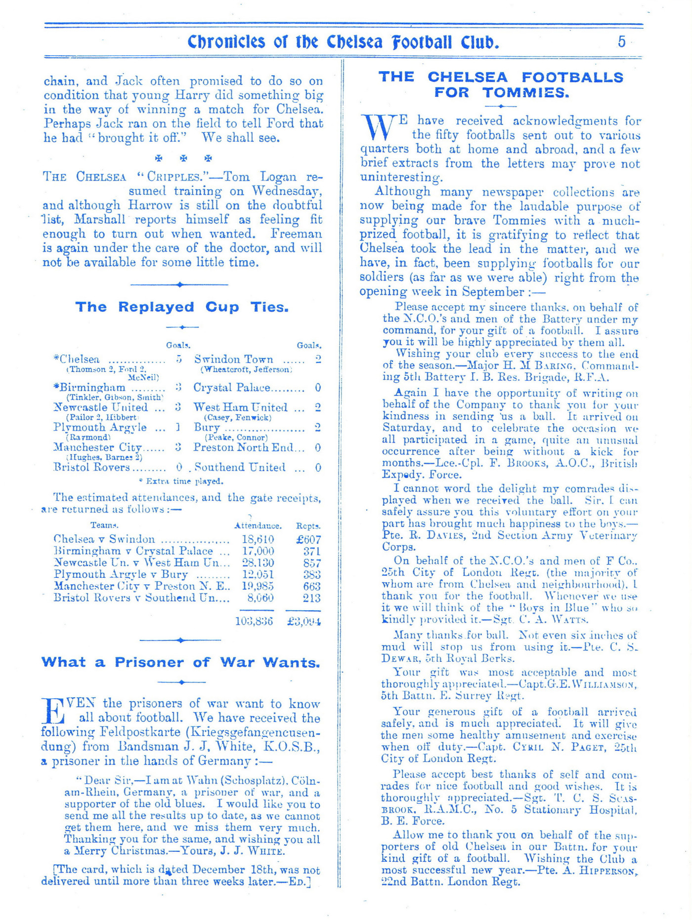 Footballs for Tommies programme extract 1