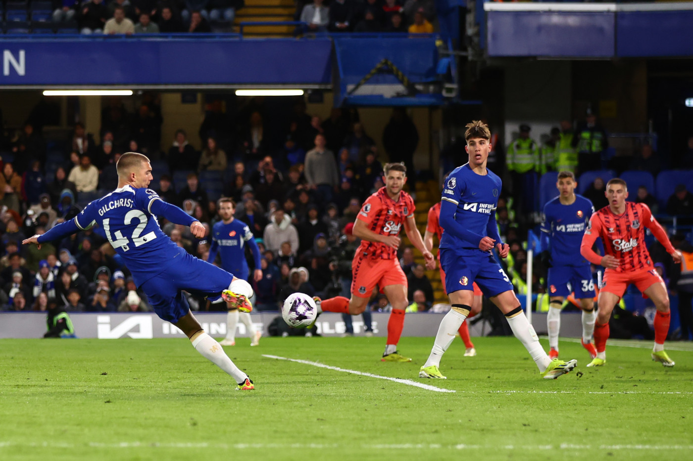 Alfie scores against Everton