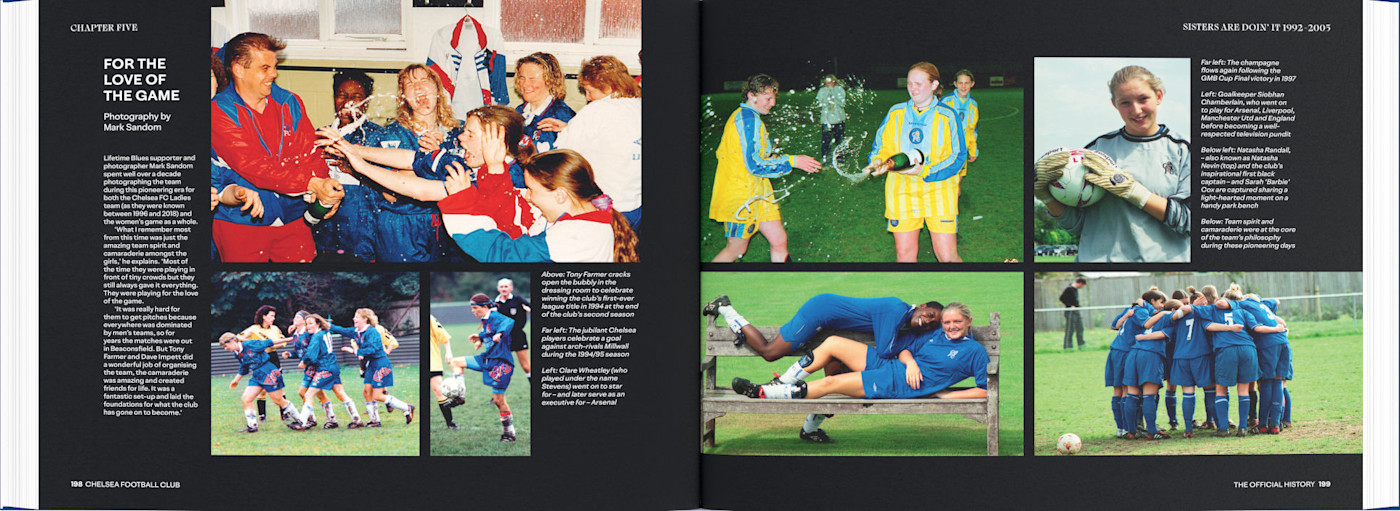 History book   early Chelsea Women teams   crop