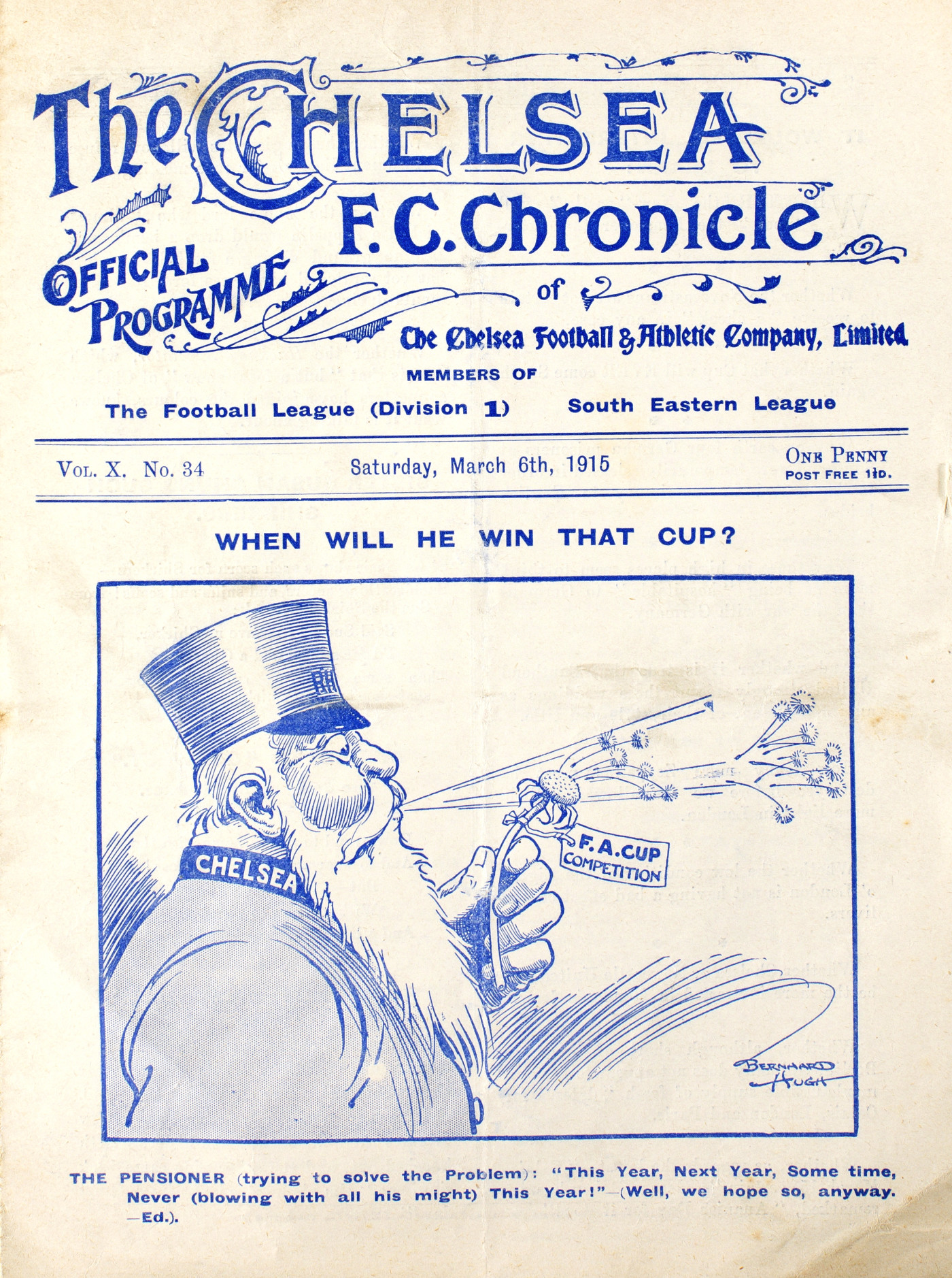 A Chelsea Pensioner on the Chelsea FC Chronicle in 1915