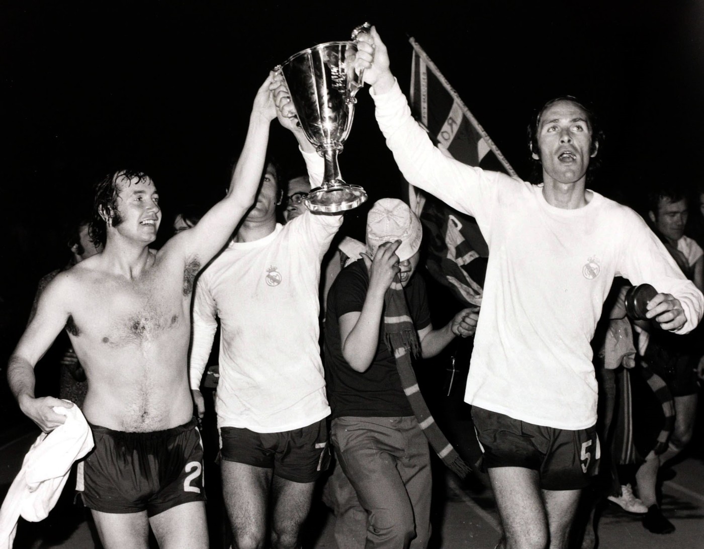John Boyle (left) lifting the European Cup Winners' Cup
