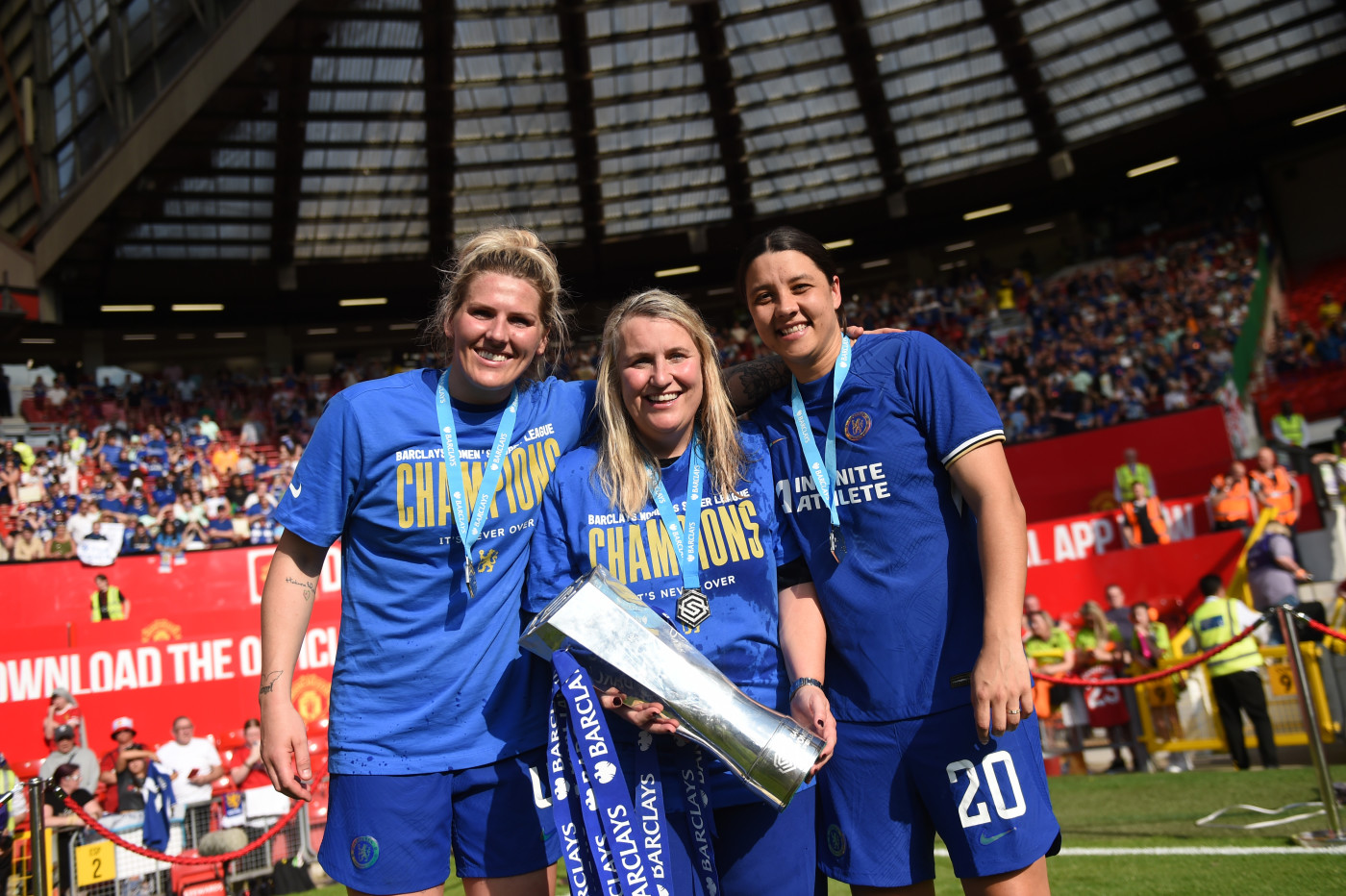 Hayes, centre, and Kerr, right, were highly commended in their categories at the Women's Football Awards