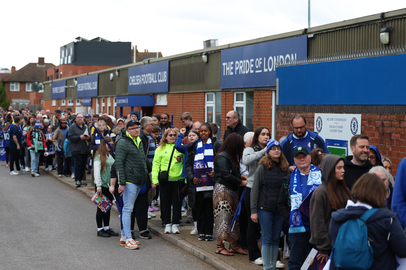 Fans queuing for entry to the last home game of last season