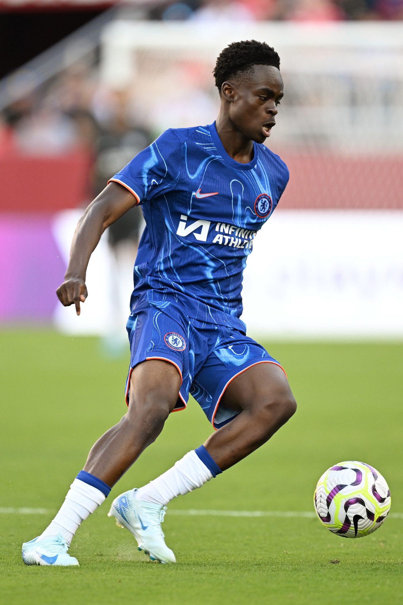 Tyrique George in action for Chelsea against Wrexham.