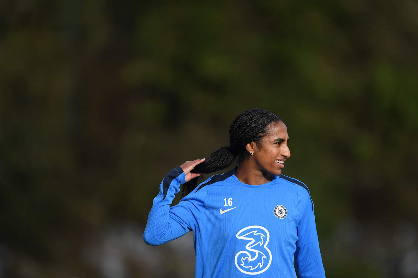 New signing Naomi Girma takes in her surroundings at Cobham on Wednesday