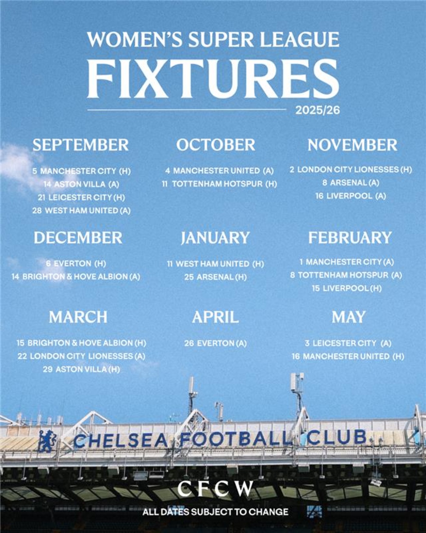 Our WSL fixtures are out! ️