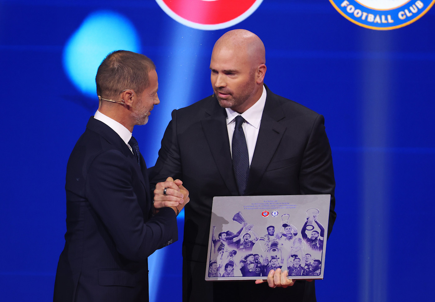 Chelsea President & Chief Operating Officer, Jason Gannon, accepted the special award from UEFA