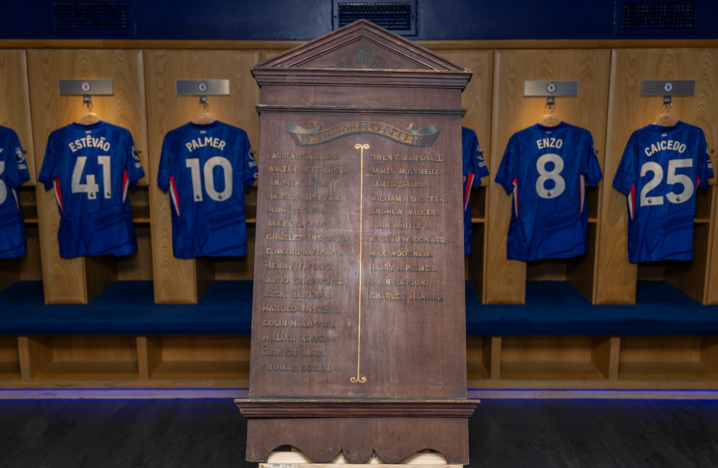 There are 27 names of Chelsea players and staff on the Roll of Honour