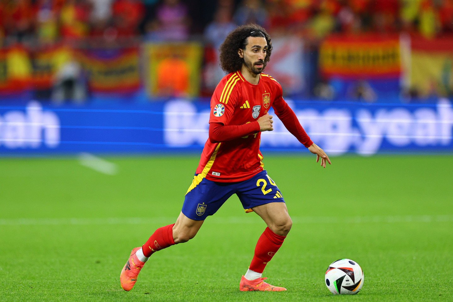 Marc Cucurella in action for Spain.