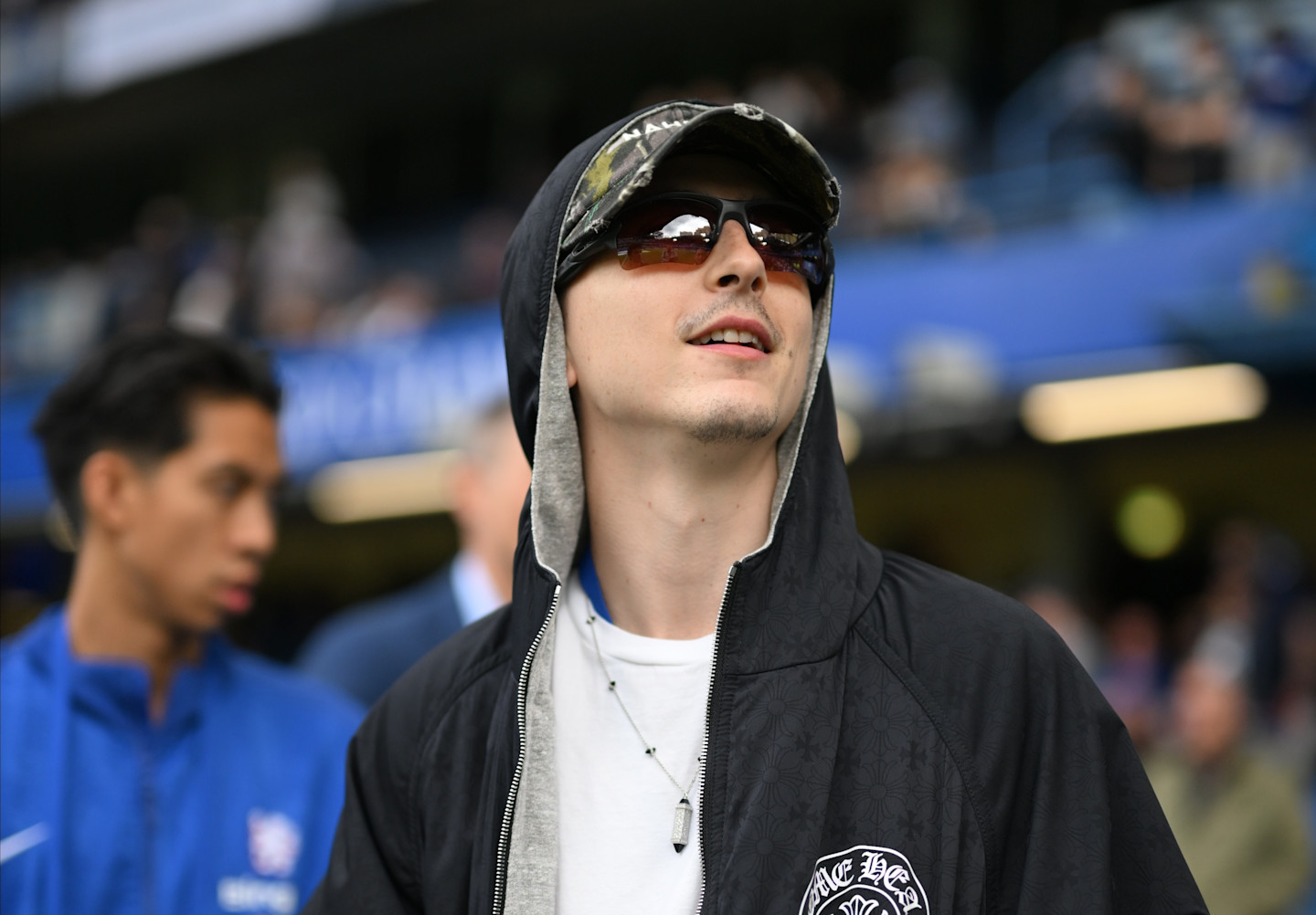 Timothee Chalamet in the Dugout Club for Blues win over Fulham